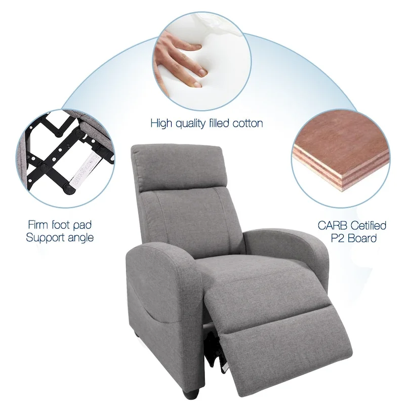 Massage Recliner Push Back Reclining Chair Home Theater Recliner Armchair