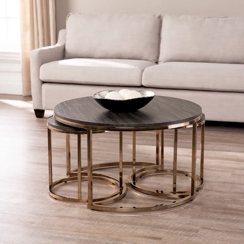 SEI Furniture Henderson Round 3-piece Nesting Coffee Table