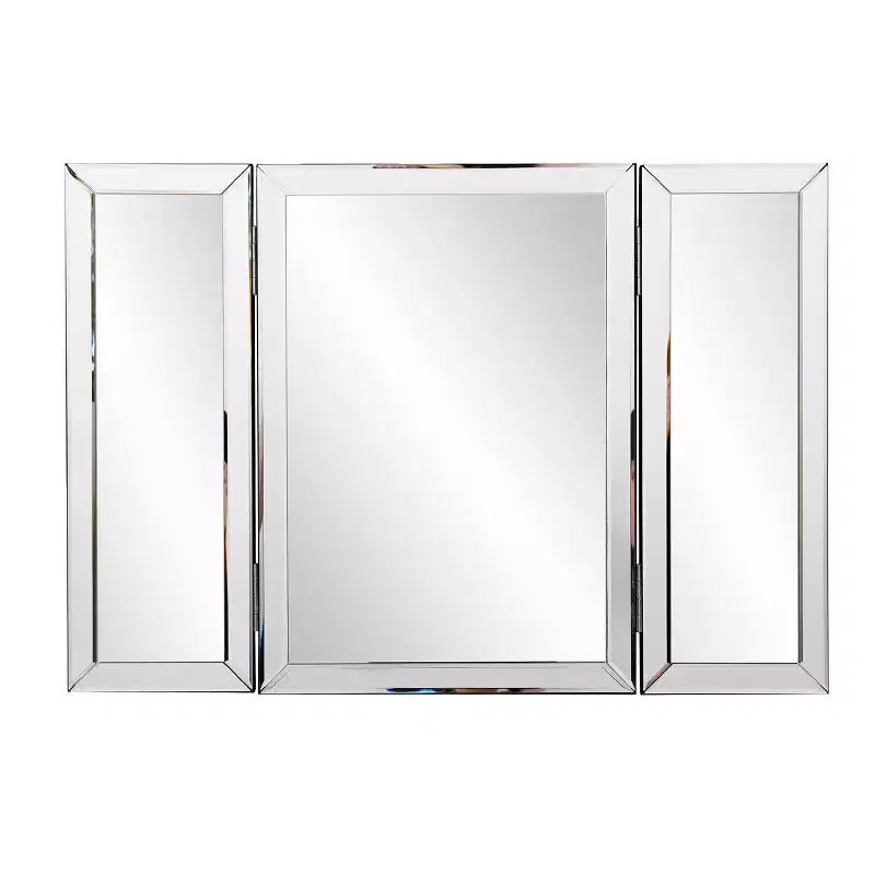 Howard Elliott Rectangle Tripoli Vanity Bathroom Mirror Clear: Modern Freestanding Glass, No Assembly Required