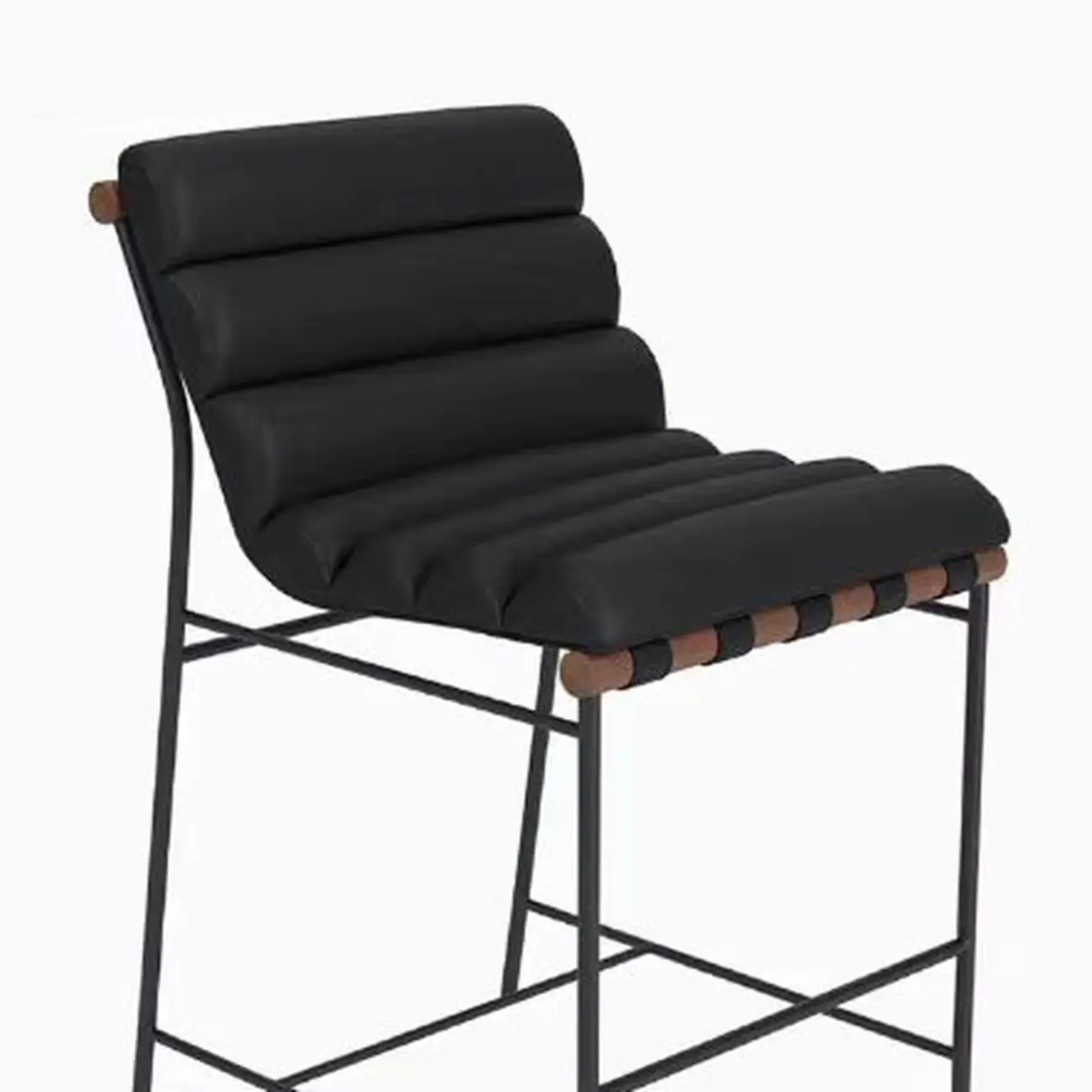 Modern Upholstered Counter Stool with Metal Frame