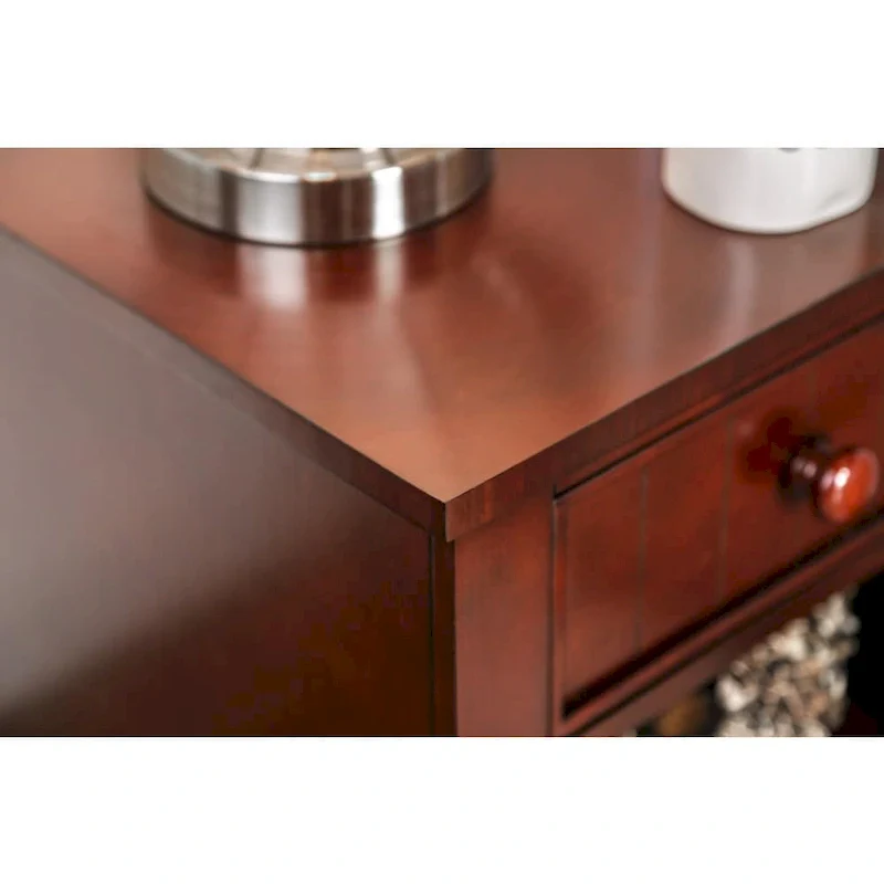 Ettrick Transitional Espresso Wood 1-Drawer Night Stand