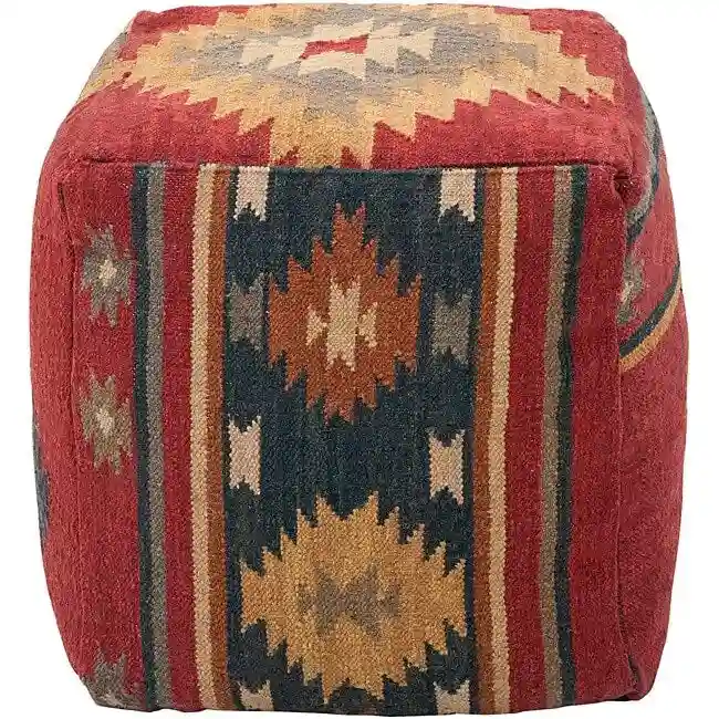 Artistic Weavers Southwestern Maroon 18-inch Decorative Cube Pouf