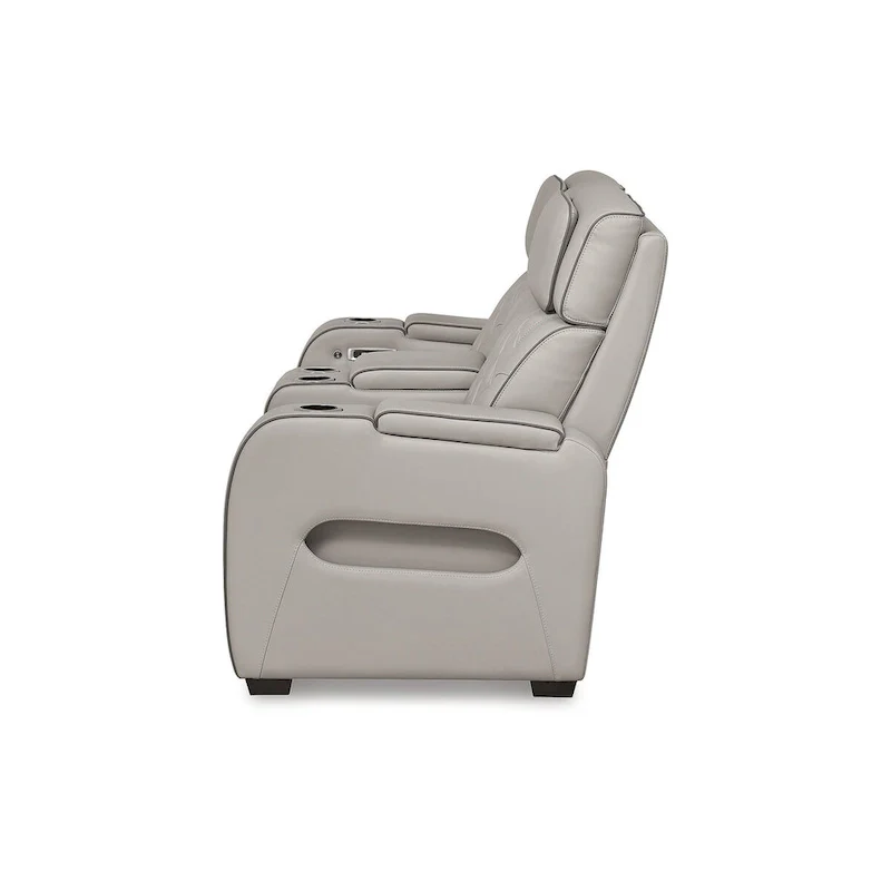 Signature Design by Ashley Boyington Gray Power Reclining Loveseat with Console - 75W x 40D x 44H