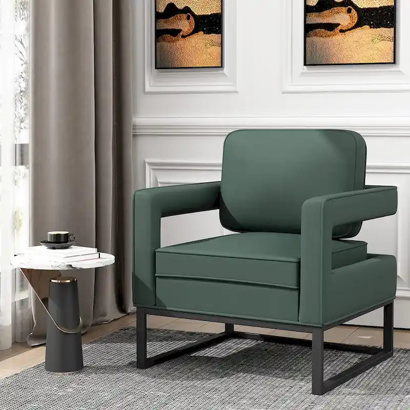 Modern Arm Accent Chair, Mid Century Living Room Chair Upholstered Lounge Chair