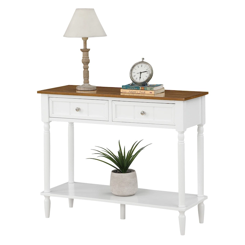 Convenience Concepts French Country 2 Drawer Hall Table with Shelf