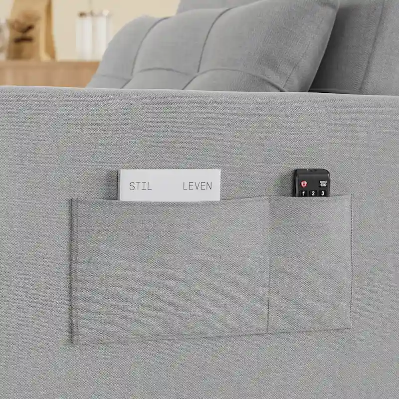 3-in-1 Pull-Out Sofa Bed Sleeper Chair , Convertible Adjustable Foldable Upholstered Lounge Couch