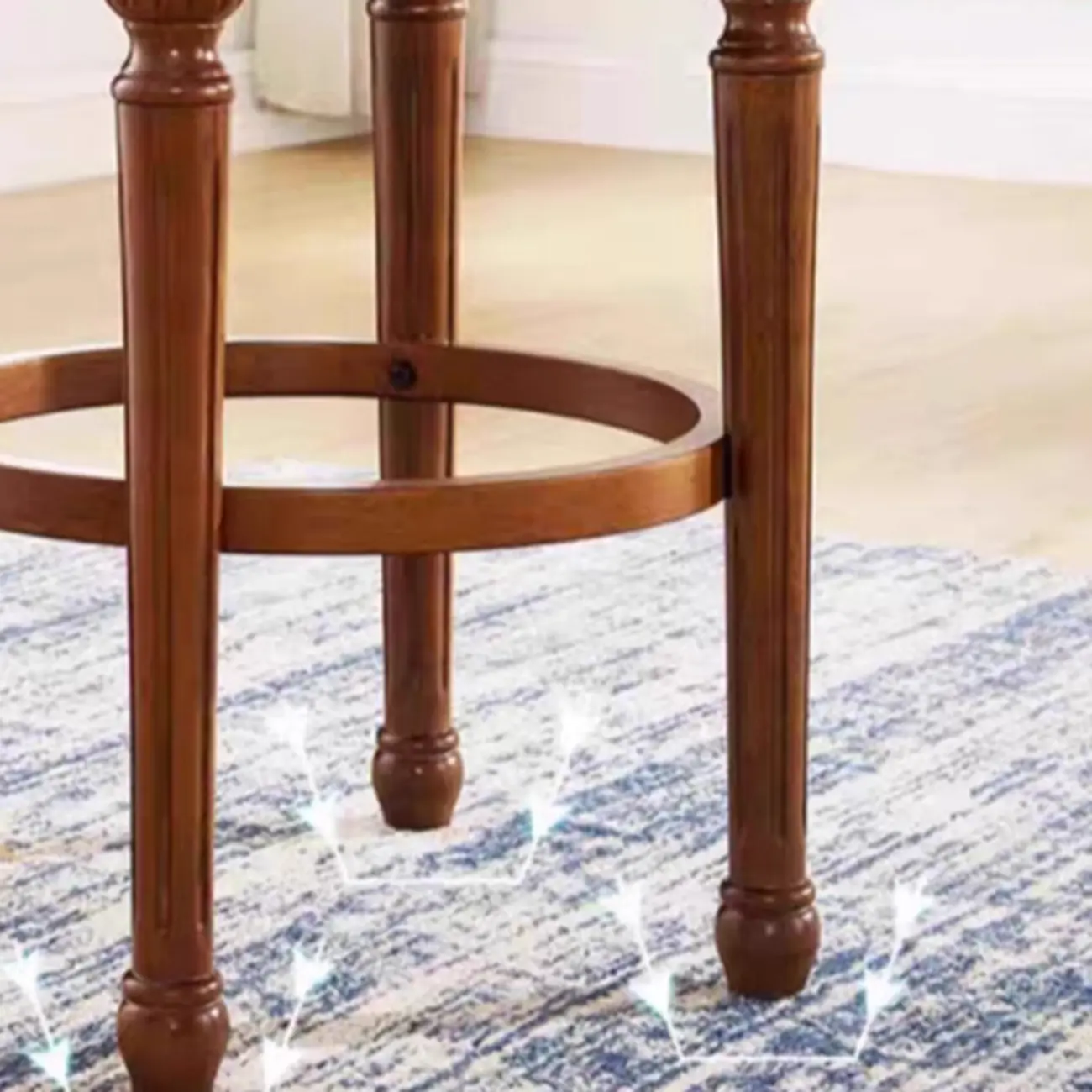 Traditional Brown Rubberwood Cushioned Bar Stools