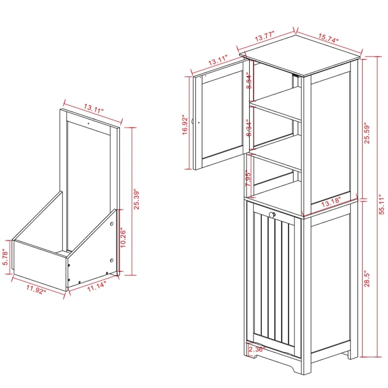 One-Compartment One-Door Tilt-Out Laundry Sorter Cabinet