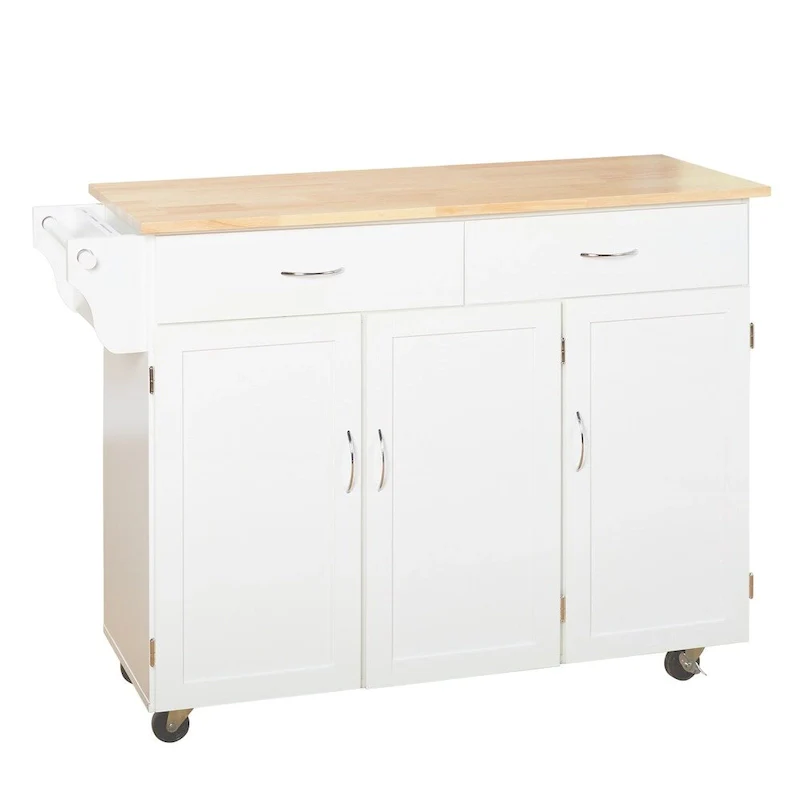 Simple Living Addie Kitchen Cart with Wood Top