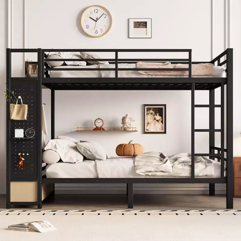 Black Metal Bunk Bed, Sleeps 2