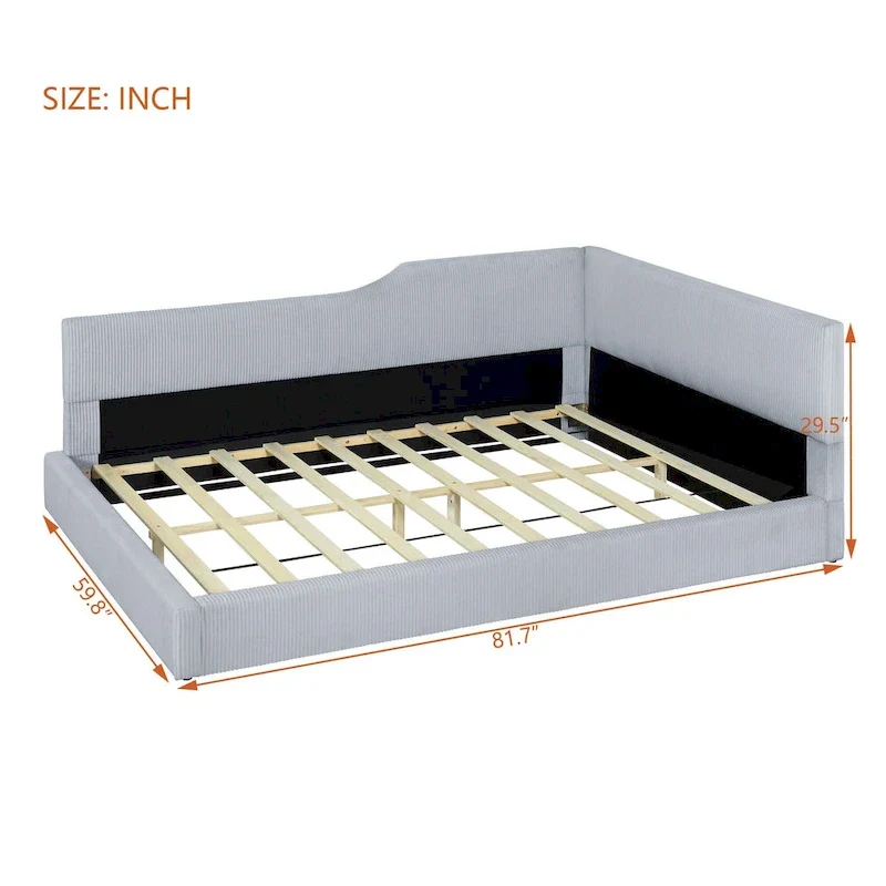 Full L-Shaped Daybed with Solid Frame
