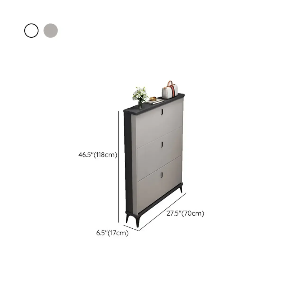 Modern Wood Shoe Cabinet with Adjustable Shelves