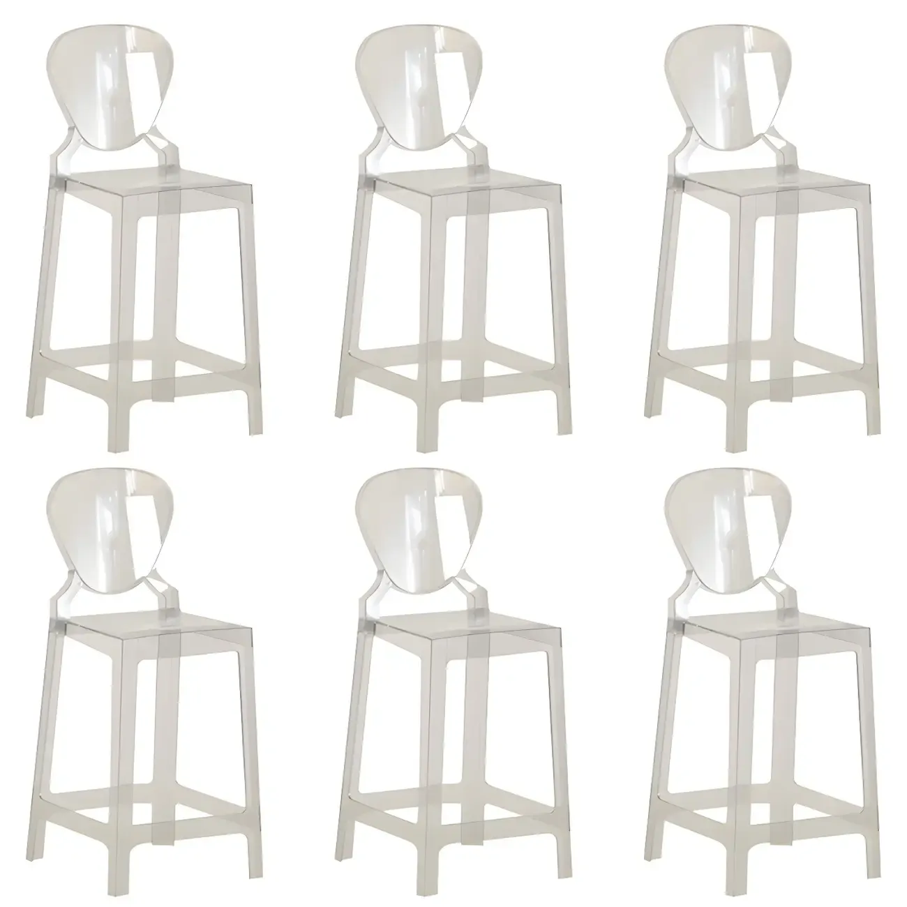 Modern Acrylic Smooth Elegant Circular Backrest Bar Stool