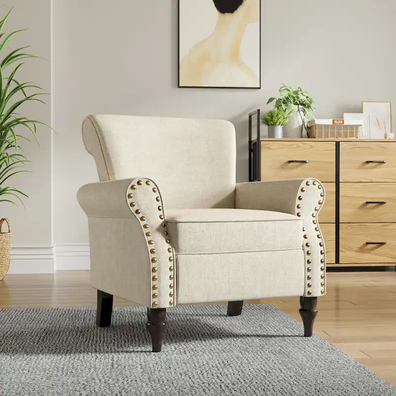 Living Room Armchair with Nailhead Trim - 29.9 W x 29.9 H x 32.9 D