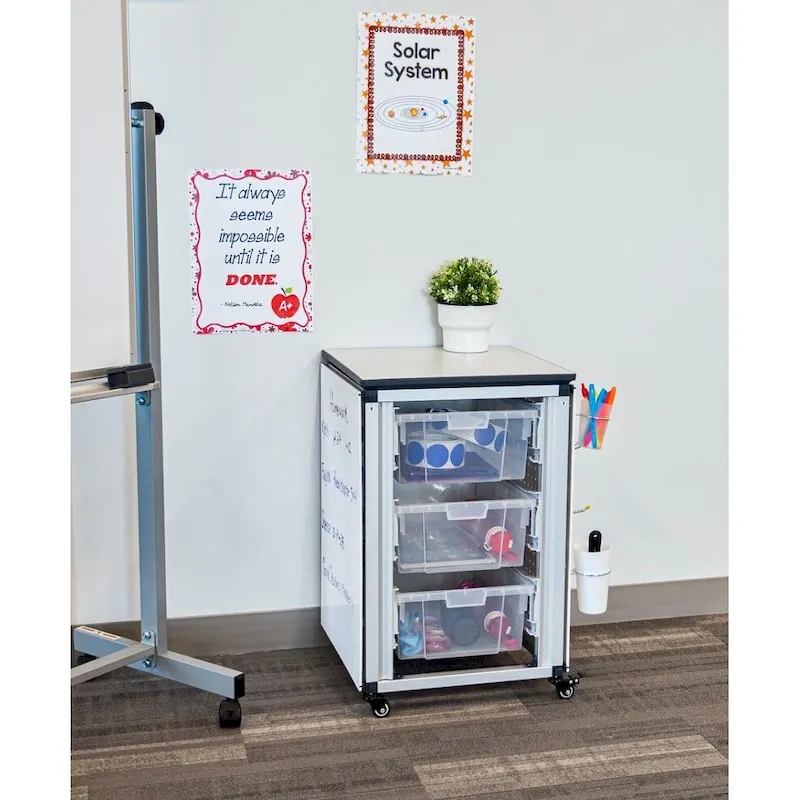 Modular Classroom Storage Cabinet - Single Cabinet with 3 Large Bins