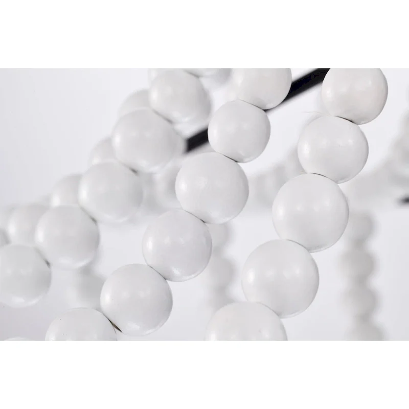 Roly 16 Inch White Beads Bohemian Pendant Chandelier 1-Light