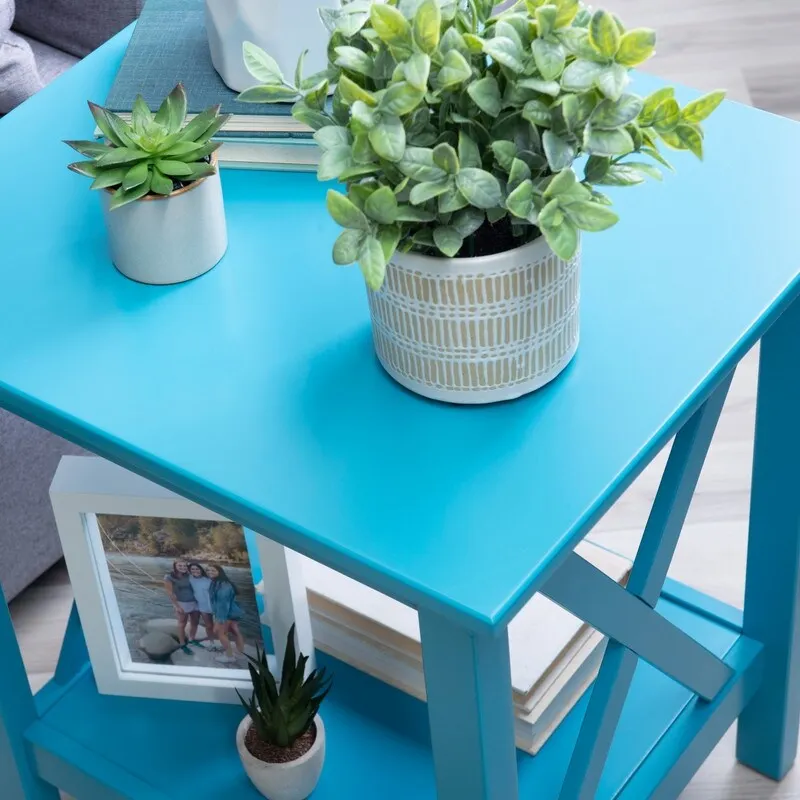 Ripplewood Farmhouse X-Base Side End Table