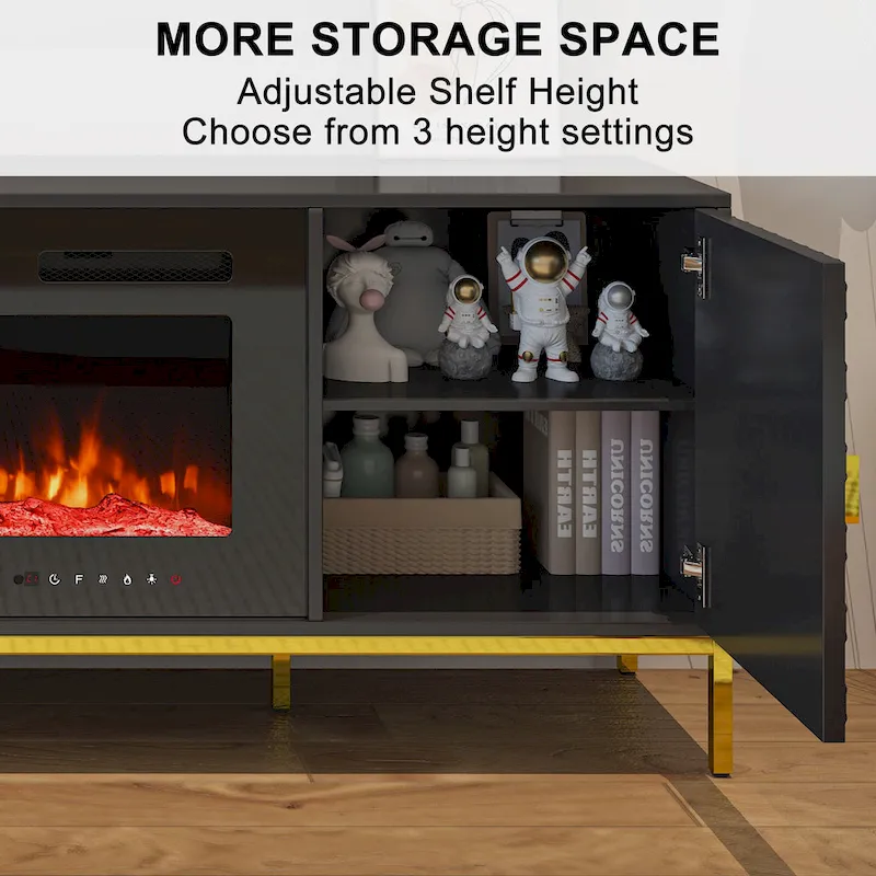 70 Wood Fireplace TV Stand with 36 Electric Fireplace