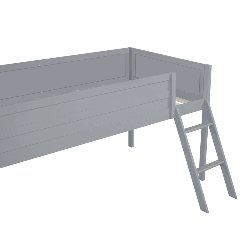 Twin Wood Gaming Loft Bed with LED Desk