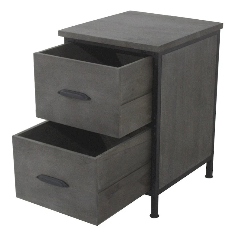 Lafayette rustic 2 drawer filing cabinet in Rowan Gray finish