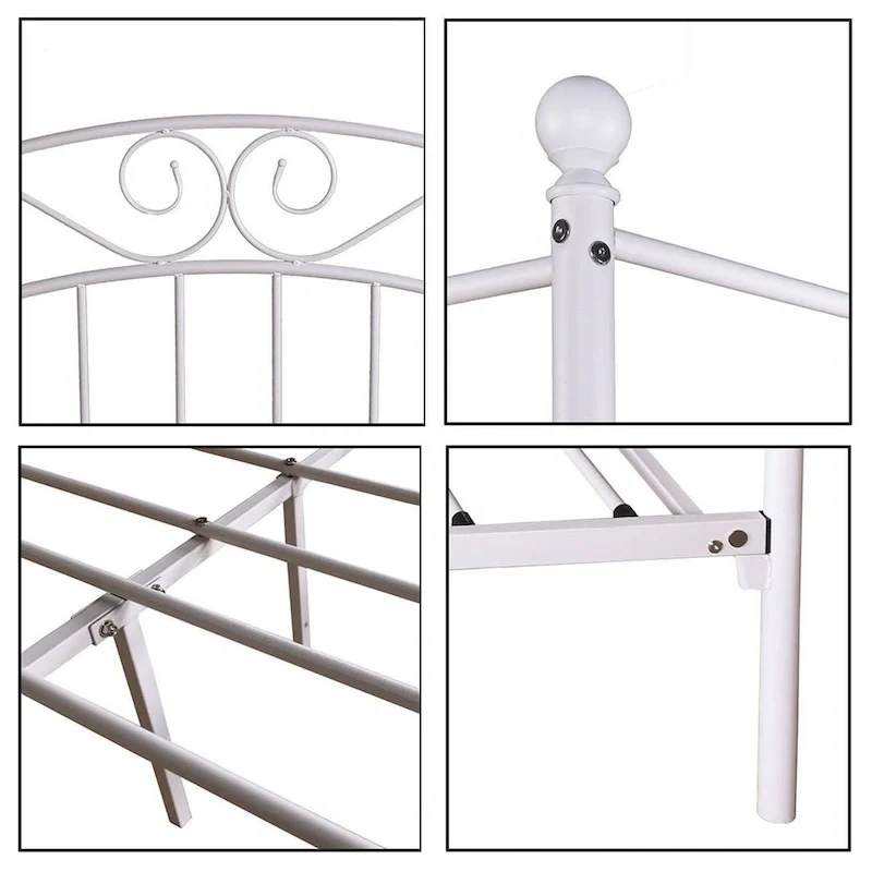 Aufank Classic Metal Canopy Bed Frame, Easy Assembly