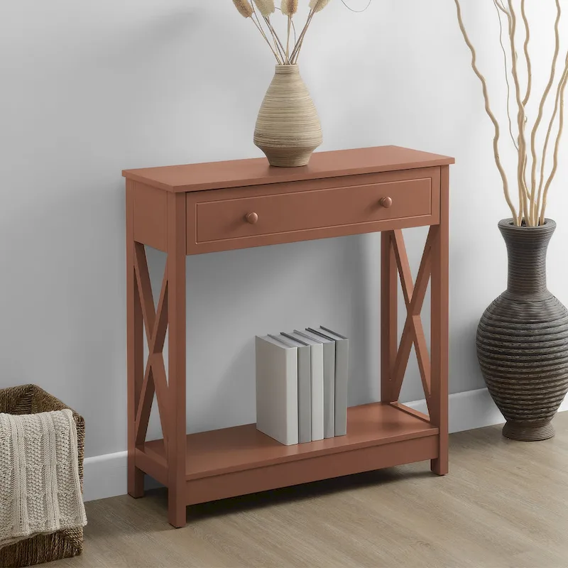Convenience Concepts 1 Drawer Entryway Hall Table with Shelf