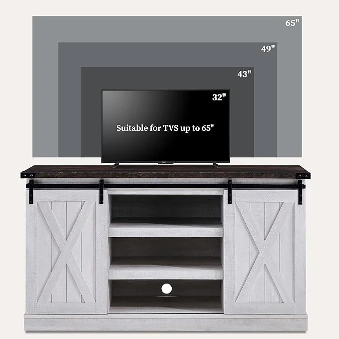 Wood Media Console TV Stand Entertainment Center