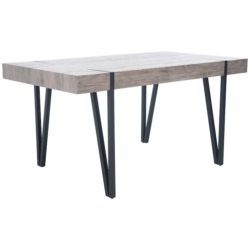 SAFAVIEH Asal Mid-Century Industrial Rustic Dining Room Table - 59.1 W x 35.4 L x 29.5 H - 59Wx35Dx30H