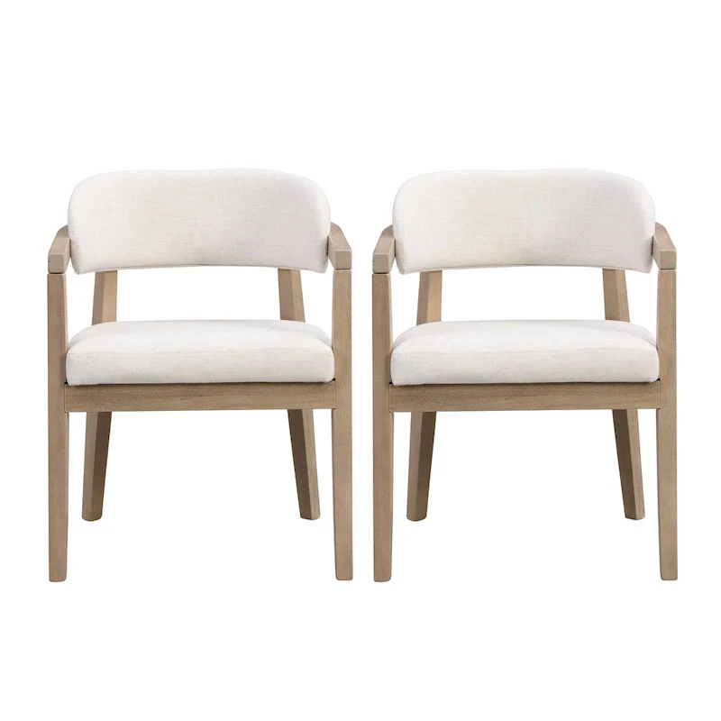 Christopher Knight Home - Carter Modern Dining Armchair Set of 2 with Upholstered Seating and Solid Wood Frame