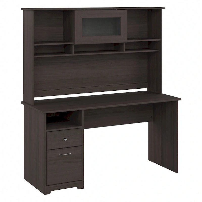 Cabot 60W Computer Desk with Hutch in Espresso Oak by Bush Furniture