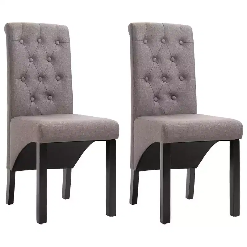 CLIHOME Modern style dining chair, solid wood leg soft cushion fabric kitchen chair(Set of 2)