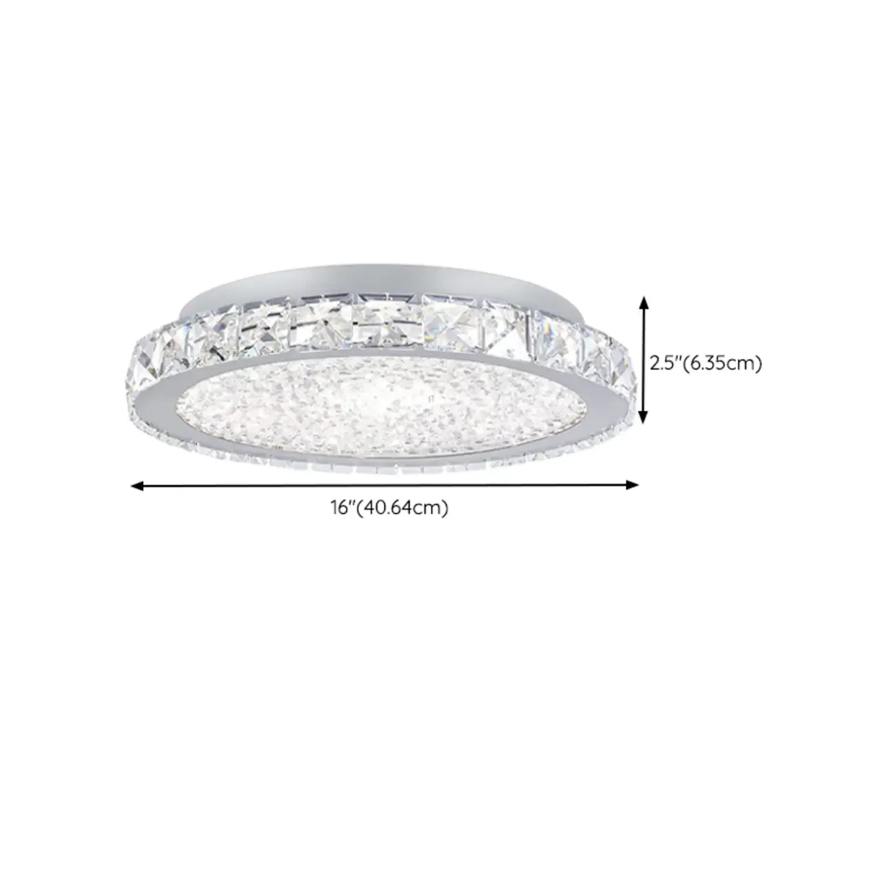 Small LED Flush Mount Ceiling Light with Crystal Shade