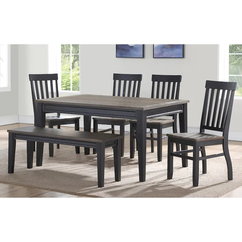 Steve Silver Ralston Two-Tone Ebony and Driftwood Dining Table