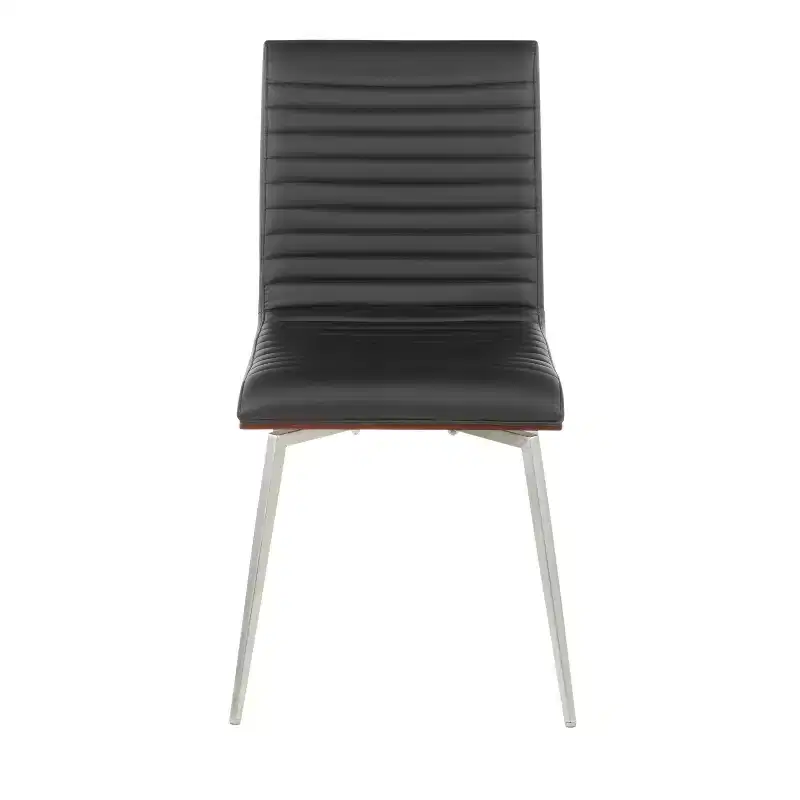 Set of 2 Mason Swivel Modern Walnut Wood Back Dining Chairs - Lumisource