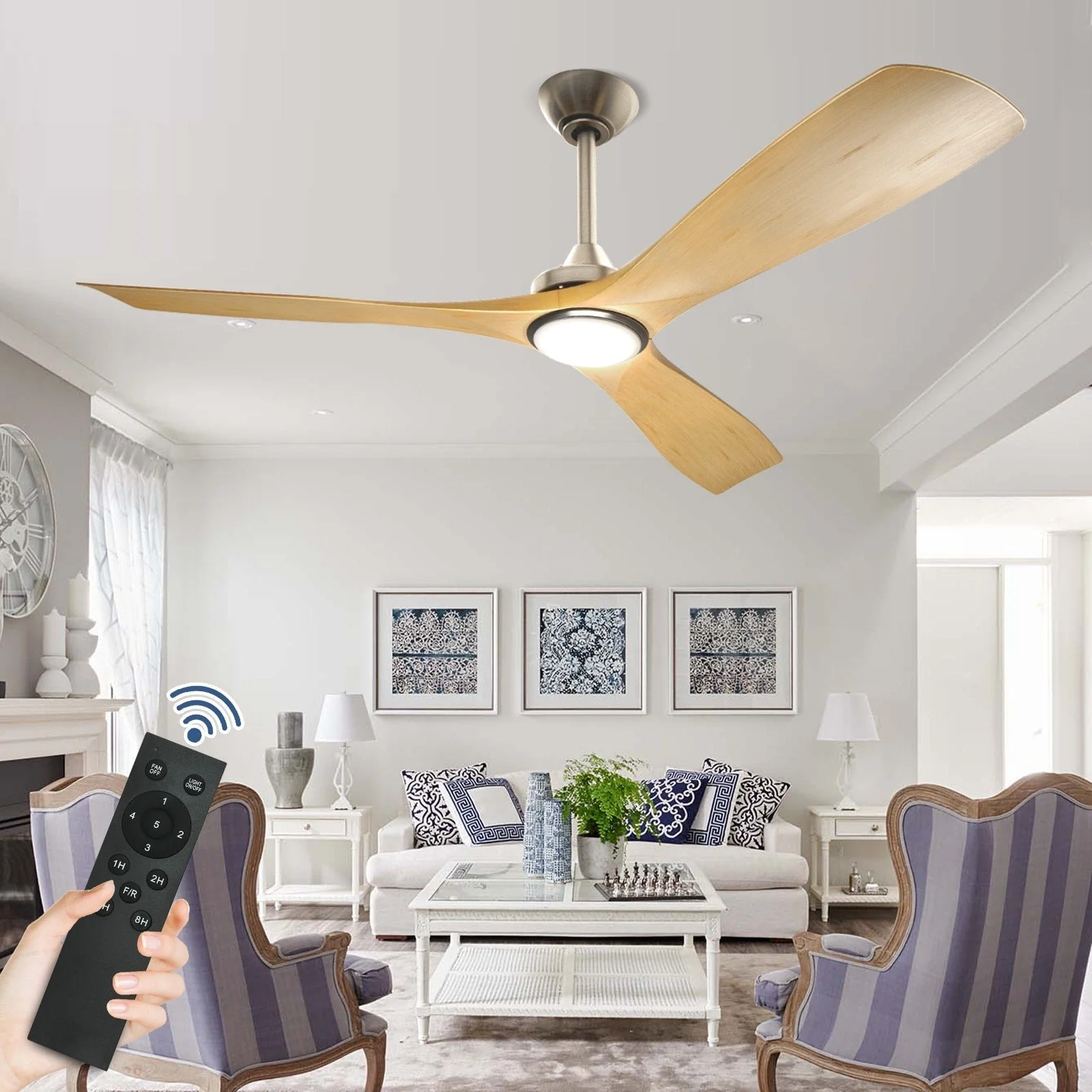 Remote Ceiling Fan with Lights Flush Mount