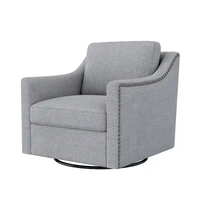 360 Degree Swivel Armchair Cotton Linen Skin-friendly Fabric Ergonomic Design