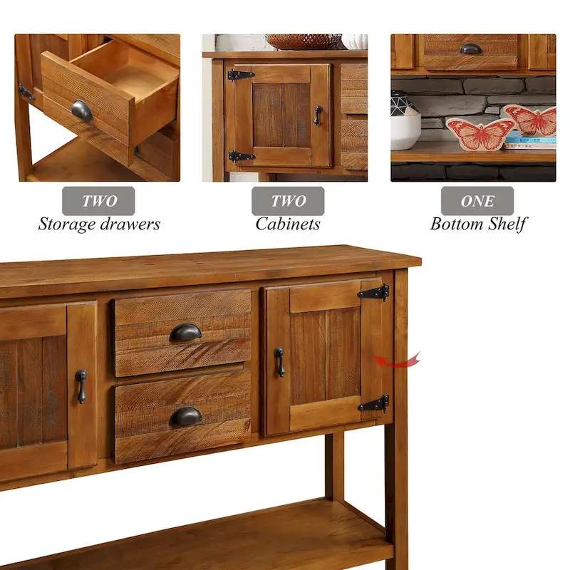 48 Sideboard Console Table with 2 Drawers - N/A