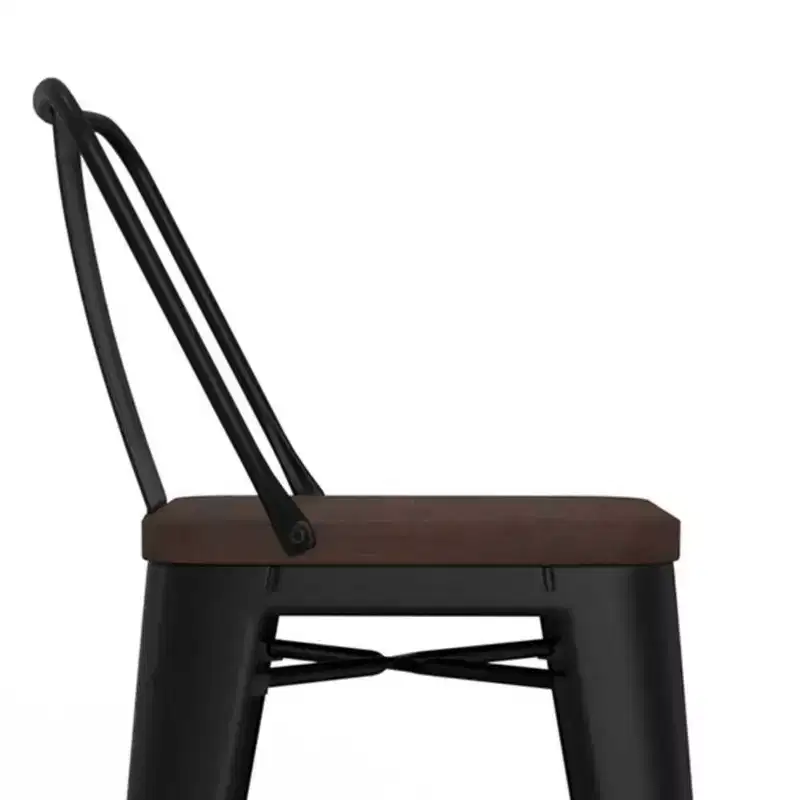 Set of 4 24 Josephine Metal/Wood Counter Height Barstools - WyndenHall