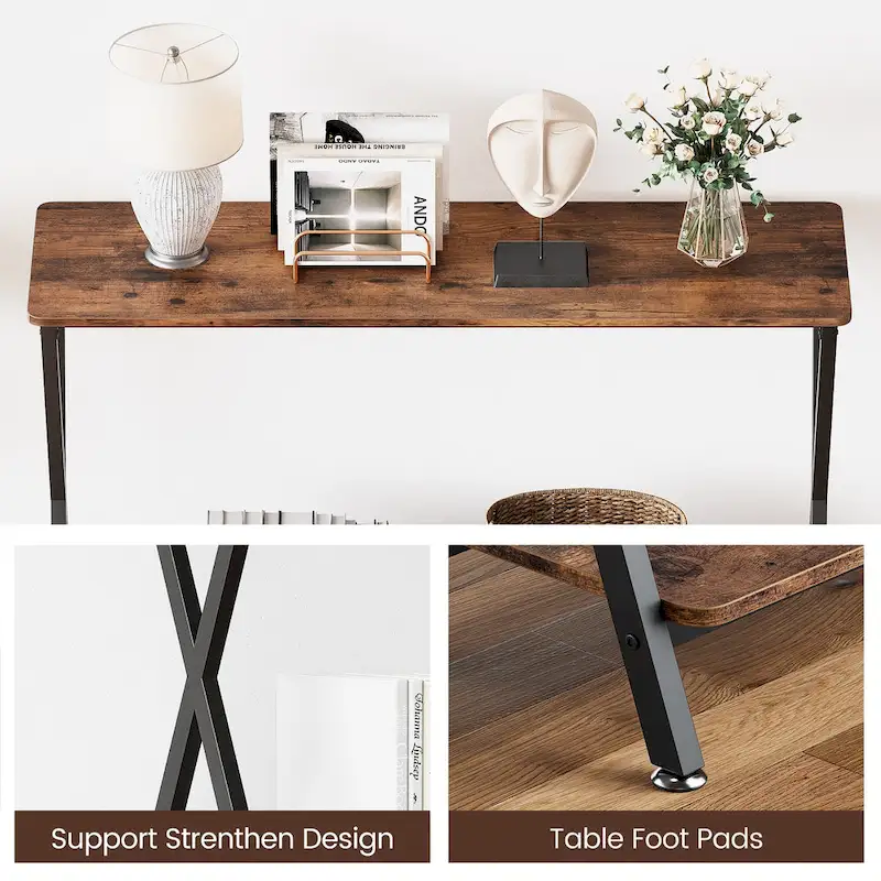 Entryway Table, Narrow Console Table, Wood Sofa Table