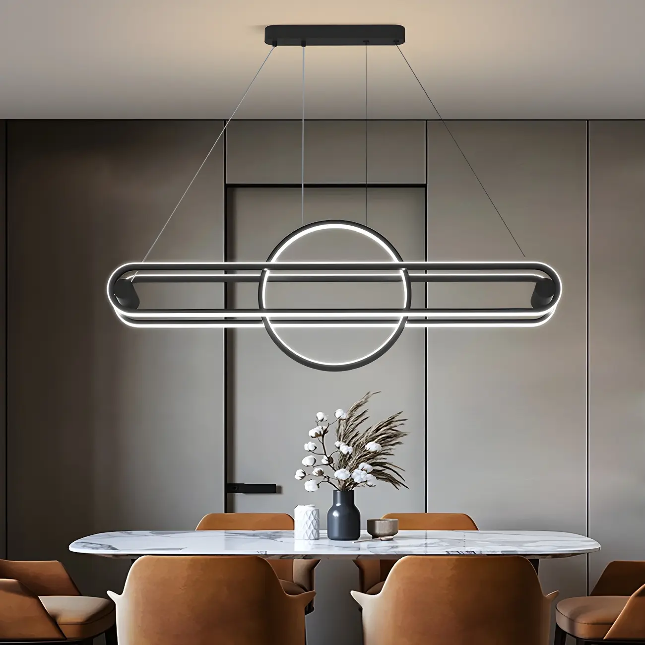 Adjustable Modern Iron Linear Pendant Light
