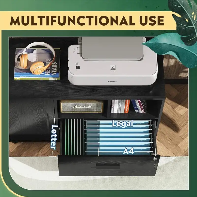 1-Drawer Wood Lateral Filing Cabinet - 15.8D x 36.6W x 25H