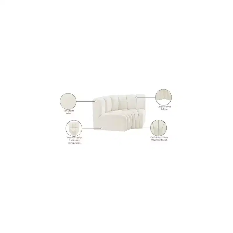 Meridian Furniture,Arc Velvet Modular Sofa