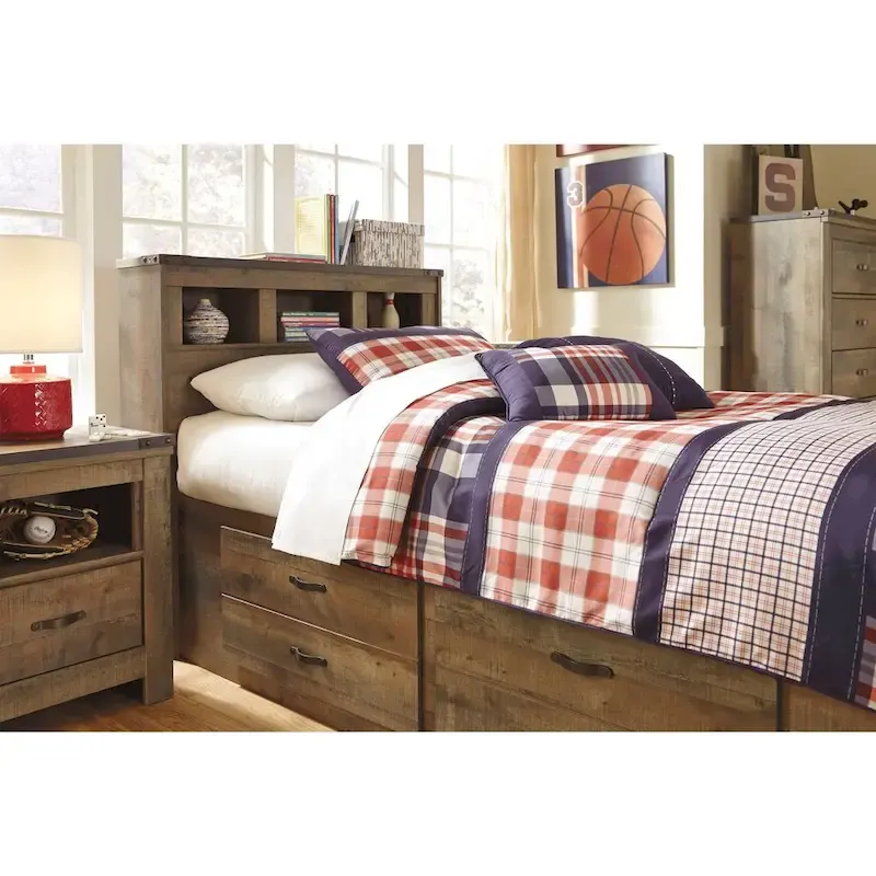 Signature Design by Ashley Trinell Brown Bookcase Headboard
