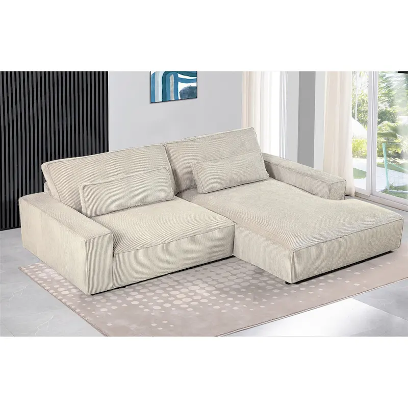 105.52-Inch Ultra-Wide Luxury Modular Sofa with Solid Wood Frame