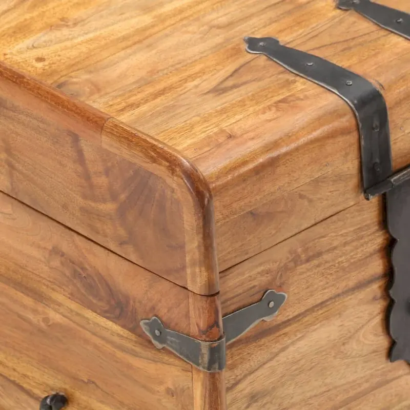 vidaXL Storage Chest Storage Trunk with Latch for Bedroom Solid Wood Acacia - 15.7x15.7x15.7 (W x D x H)