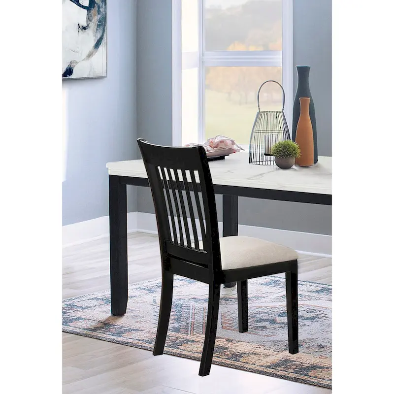 Black Finish Set of 2 Seating Chairs