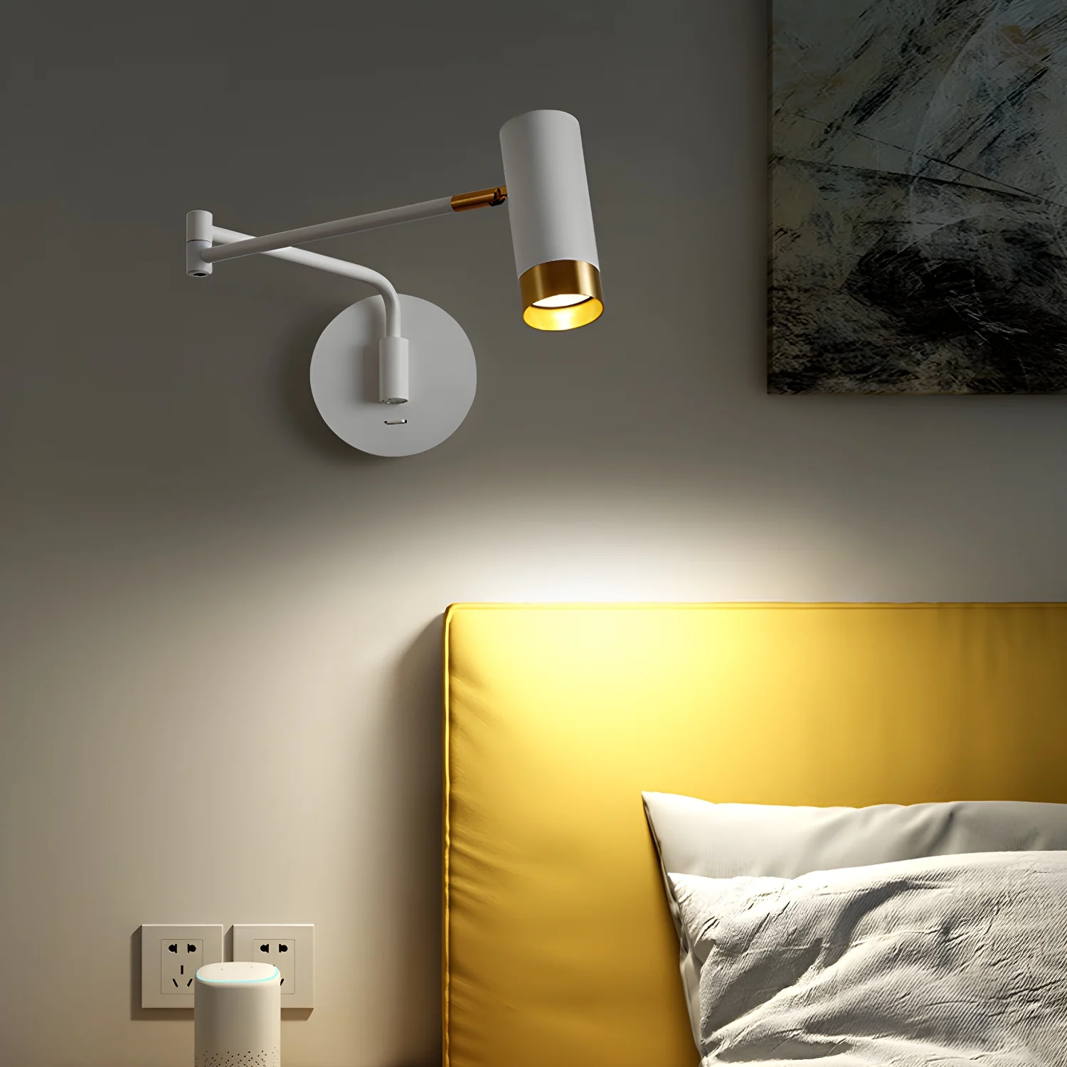 Modern Metal Cylinder Swing Arm Wall Light