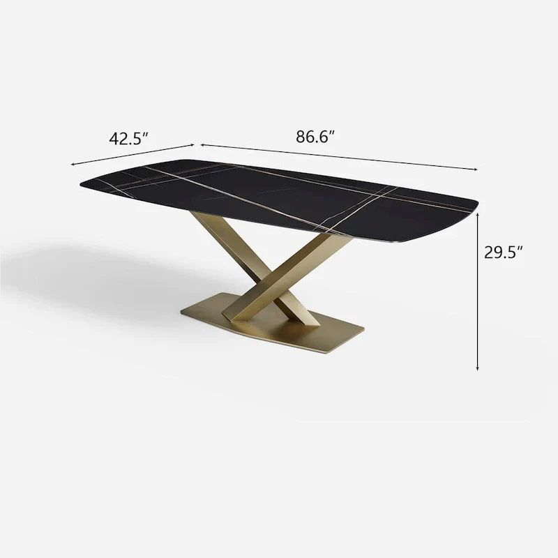 Modern Black Marble Dining Table Rectangular Table