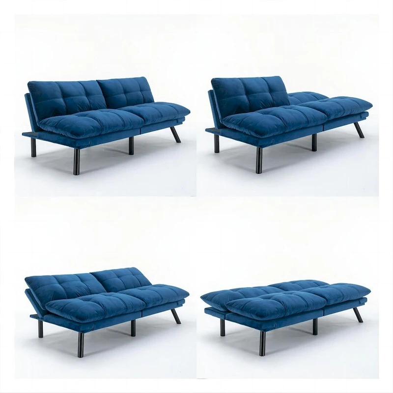 Modern Upholstered 2-Seater Sofa Bed with Adjustable Backrest and Armrests - 70:l