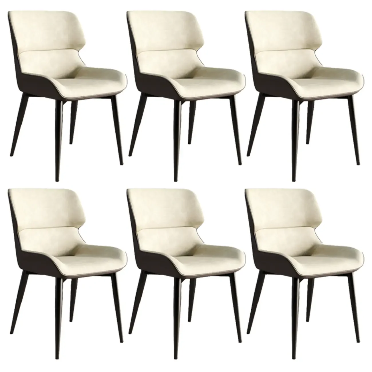 Leather Low Solid Back Armless Dining Side Chair